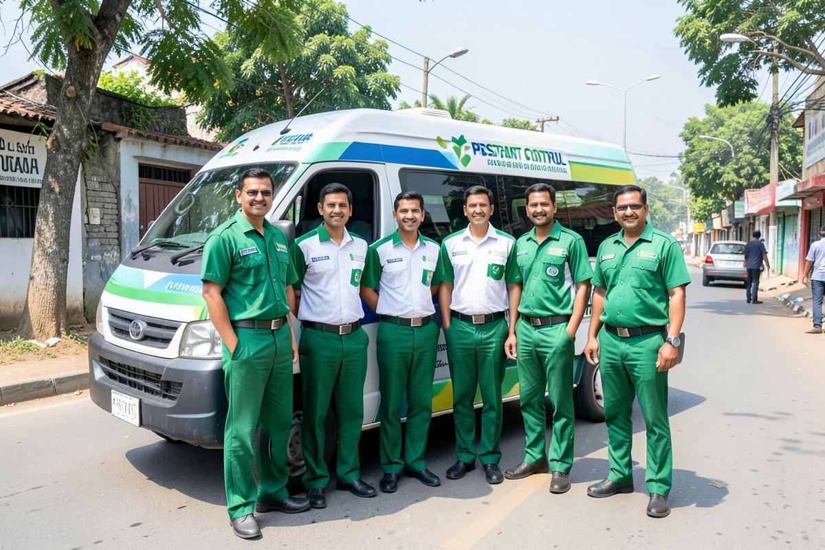 Asian Pest Control service team and van in Vadodara
